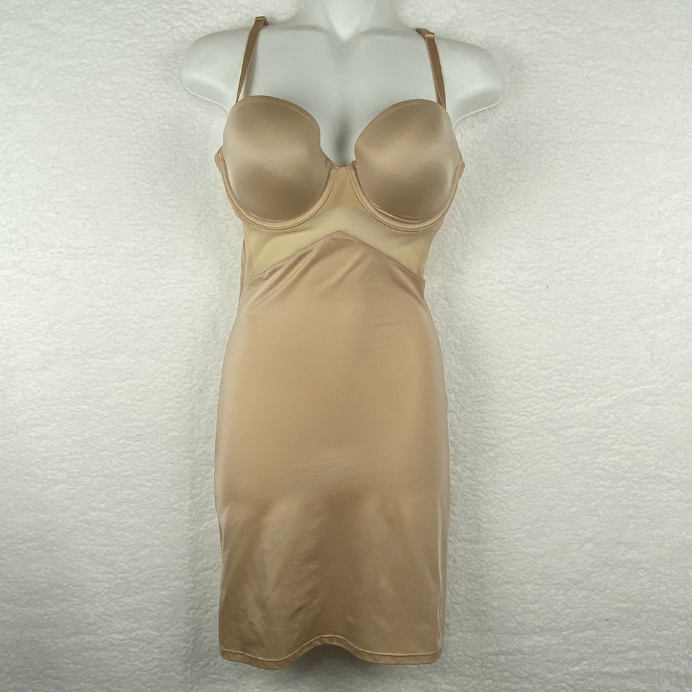 Star Power by Spanx Nude Full Body Slip Shapewear‎ Underwire 34C SS2715 Beige